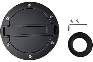 Narcilors Fuel Filler Door Gas Tank Cap Cover Kit Replacement for Jeep Wrangler JK & Unlimited 2 and 4 Door 2007-2018 with In