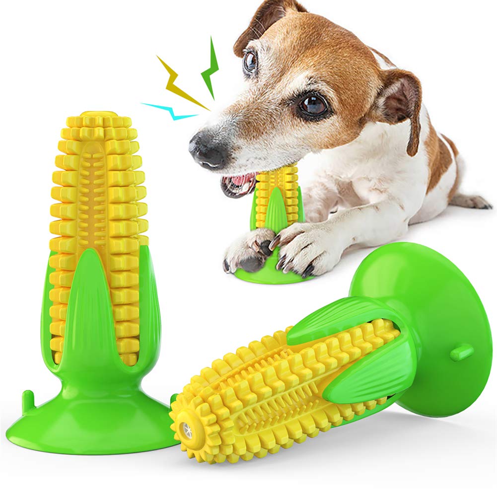 Dog Toothbrush Toys Dog Chew Toys Indestructible Natural Rubber Puppy Toys with Squeaker for Keep Her Teeth Clean