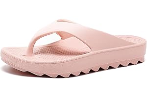 GETOEU Arch Support Flip Flops for Women Slip-Resistant Shower Shoes Beach Thong Slide Sandals Soft Platform Heel Pool Flip F