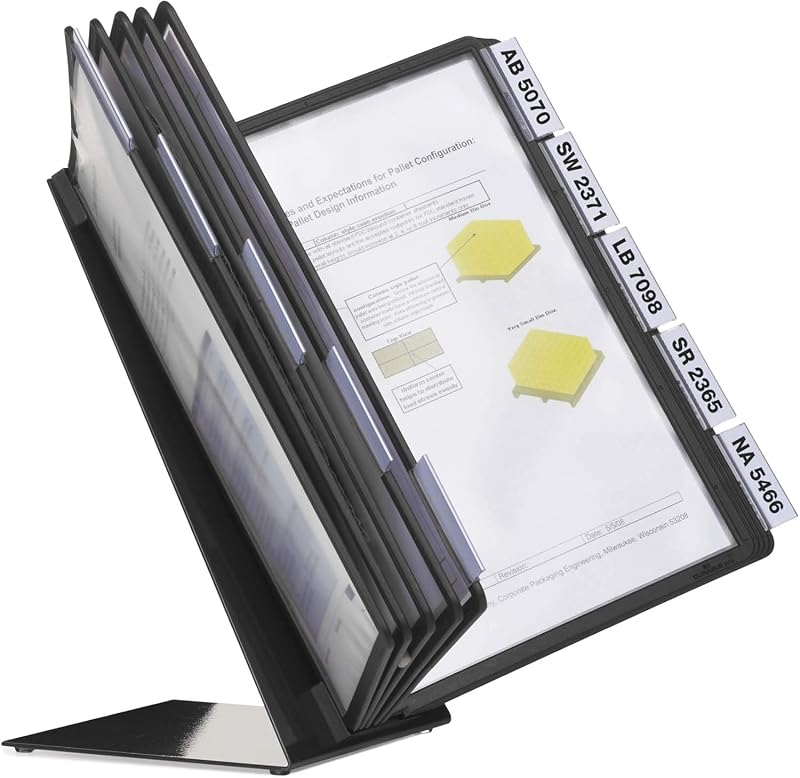 Durable VARIO Display Panel Desk Unit 10 A4 Panels Black