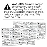 Rectangular Suffocation Warning Labels - Pack of