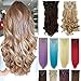 8Pcs 18 Clips 17-26 Inch Curly Straight Full Head Clip in on Hair Extensions Women Lady Hairpiece
