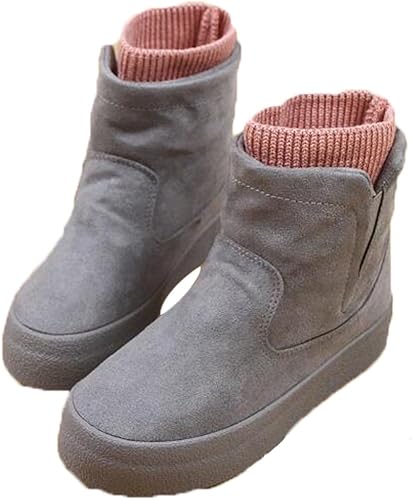 Amazon Gudeke 冬靴 ブーツ レディース ムートンブーツ ショートブーツ 厚底 ローヒール シューズ ニット 防寒靴 裏ボア 履きやすい カジュアル 旅行 滑り止め 暖かい 通勤 通学 ブーツ ブーティ