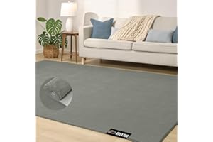 GORILLA GRIP Slip Resistant Soft Washable Stain Resistant Area Rug, 5x7, Plush Thick Carpet for Nursery, Bedroom, Living Room, Non-Shedding Floor Rugs, Kid and Pet Friendly, Baby Home Decor, Gray