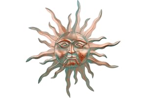 VEWOGARDEN Sun Wall Decor 30" Large Outdoor Metal Wall Art for Living Room Patio Farmhouse Garden Bedroom Decorations, Green