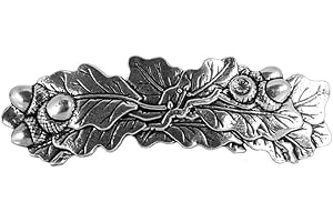 Oak Leaf Hair Clip, Hand Cast Metal Barrette Made in the USA with a Large 80mm Clip by Oberon Design. 1 Piece