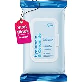 Radiant Aura Hyaluronic Acid &amp; Ceramide Face Wipes &ndash; Dermatologist Tested, Anti-Aging, Korean Skin Care &ndash; Removes Makeup, Deep Hydration, Strengthens Skin Barrier &ndash; Vegan, Clean Beauty &ndash; 60 Count