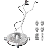 JANZ 30'' Pressure Washer Surface Cleaner with Dual Handle | with 4 Wheels,Stainless Steel Housing,4 Replacement Nozzles and 2 Hose Adapters, for Driveways, Sidewalks Cleaning