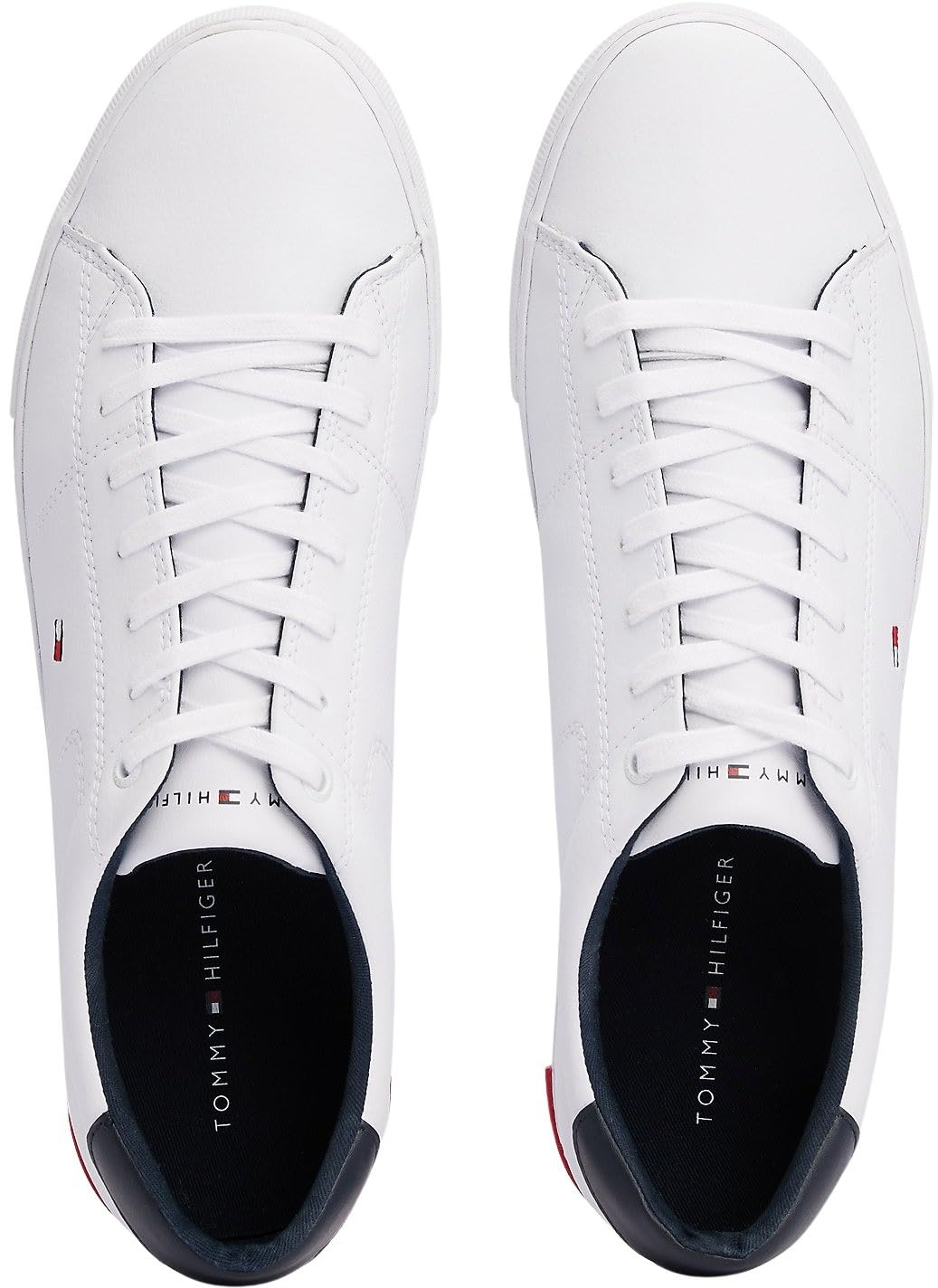 Tommy Hilfiger Herren Vulcanized Sneaker Essential Leather Detail Schuhe, Weiß (White), 44 5