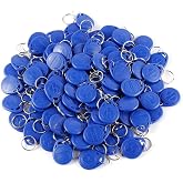 yogisu 125KHz RFID Key Fob Tags (100 pcs), Read-Only Keychain Cards Compatible with EM4100/TK4100