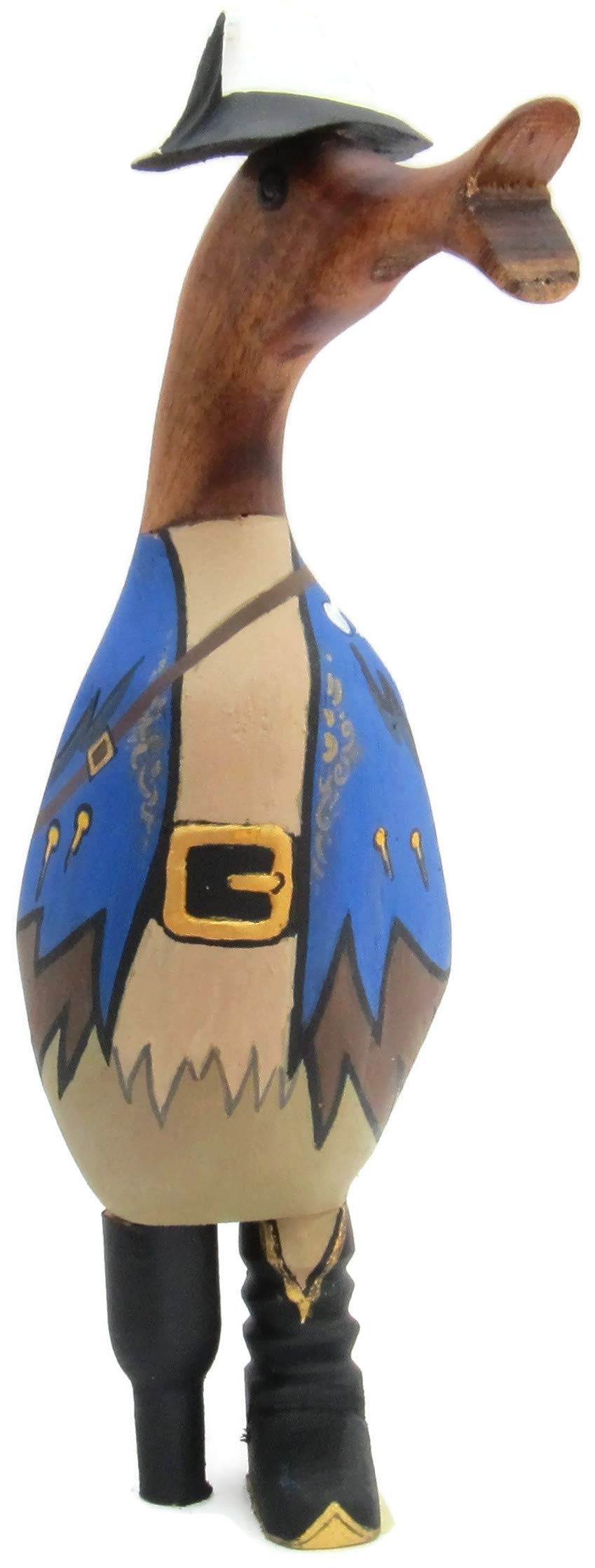 Brave Wings Hand Carved Wooden Duck ~ Caribbean Peg Leg Pirate ~ OOAK Unique Ornament Sculpture Statue Figurine Gift Present for Birthdays Christmas for Home Interior Decor or Table Decoration ~ 506