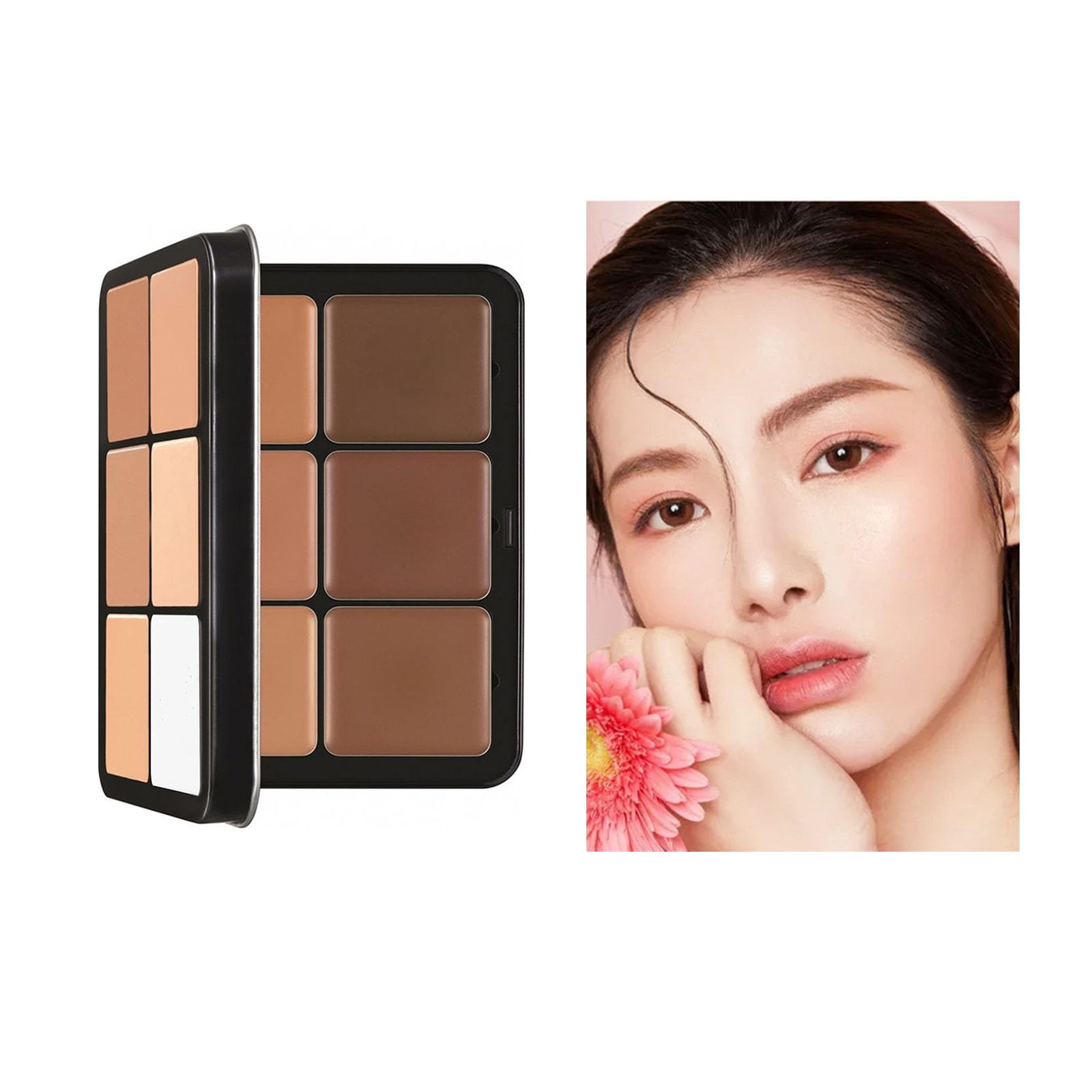 MeiPlumLai 12 Color Concealer Palette & 12 Colors Blush Palette,Full Coverage Makeup,Corrector for Under Eye Dark Circles and Highlight Blush Palette Face Cosmetics Makeup