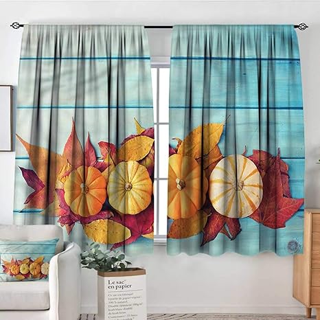 Amazon Com Pricetextile Pumpkin Kitchen Curtains Wooden Table