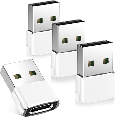 USB C Female to USB A Male Adapter 4 Pack