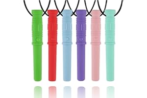 SEEWAY Chew Necklaces for Sensory Kids, Silicone Chewy Necklace Sensory Chew Toy for Girls Boys, 6 Pack chewelry for Kids Teens Adults with Autism Anxiety ADHD SPD or Oral Motor Needs