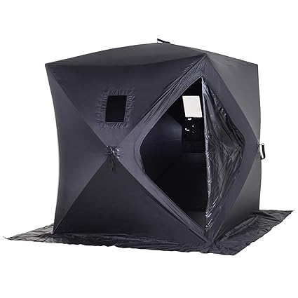 Outsunny 2 Person Pop Up Clam Ice Fishing Tent Portable Insulated