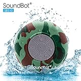 SoundBot® SB510 HD Water Resistant Bluetooth 3.0 Shower Speaker, Handsfree Portable Speakerphone with Built-in Mic, 6hrs of playtime, Control Buttons and Dedicated Suction Cup for Showers, Bathroom, Pool, Boat, Car, Beach, & Outdoor Use