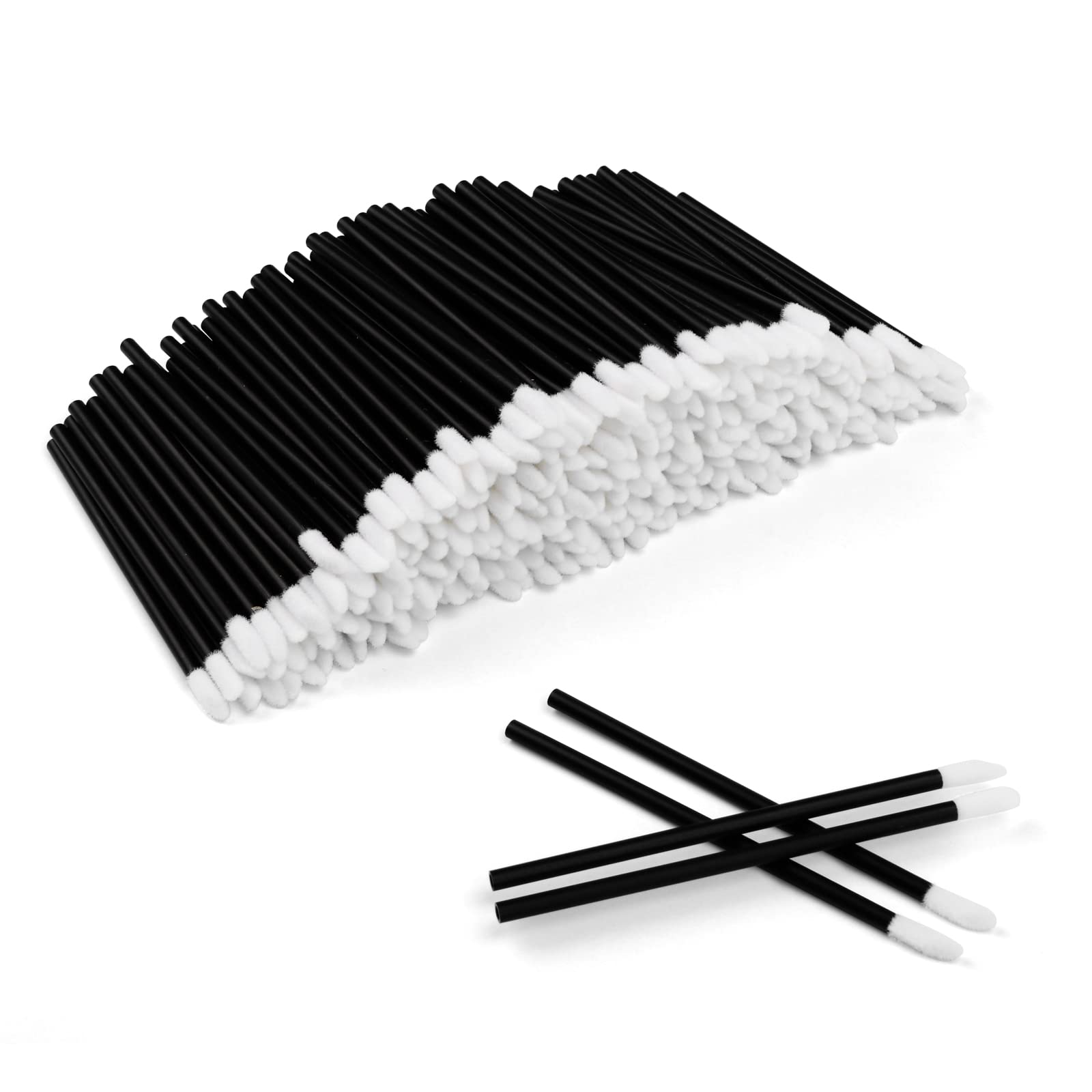 300PCS Disposable Lip Brush for Lipstick: Black Lip Wands Makeup Brush Set - Lip Mask Applicator Brushes - Lip Gloss Concealer Brushes Application Tool