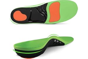 TROOER Plantar Fasciitis Insoles, 220+ lbs High Arch Support Inserts for Men Women, Heavy Duty Flat Feet Pain Relief Orthotic Running Athletic Work Boot Insoles for Standing All Day-M