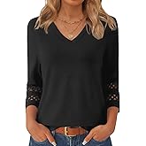 GKBK 3/4 Length Sleeve Womens Tops Dressy Casual Blouses for Women 2025 Trendy V Neck T Shirts Summer Clothes