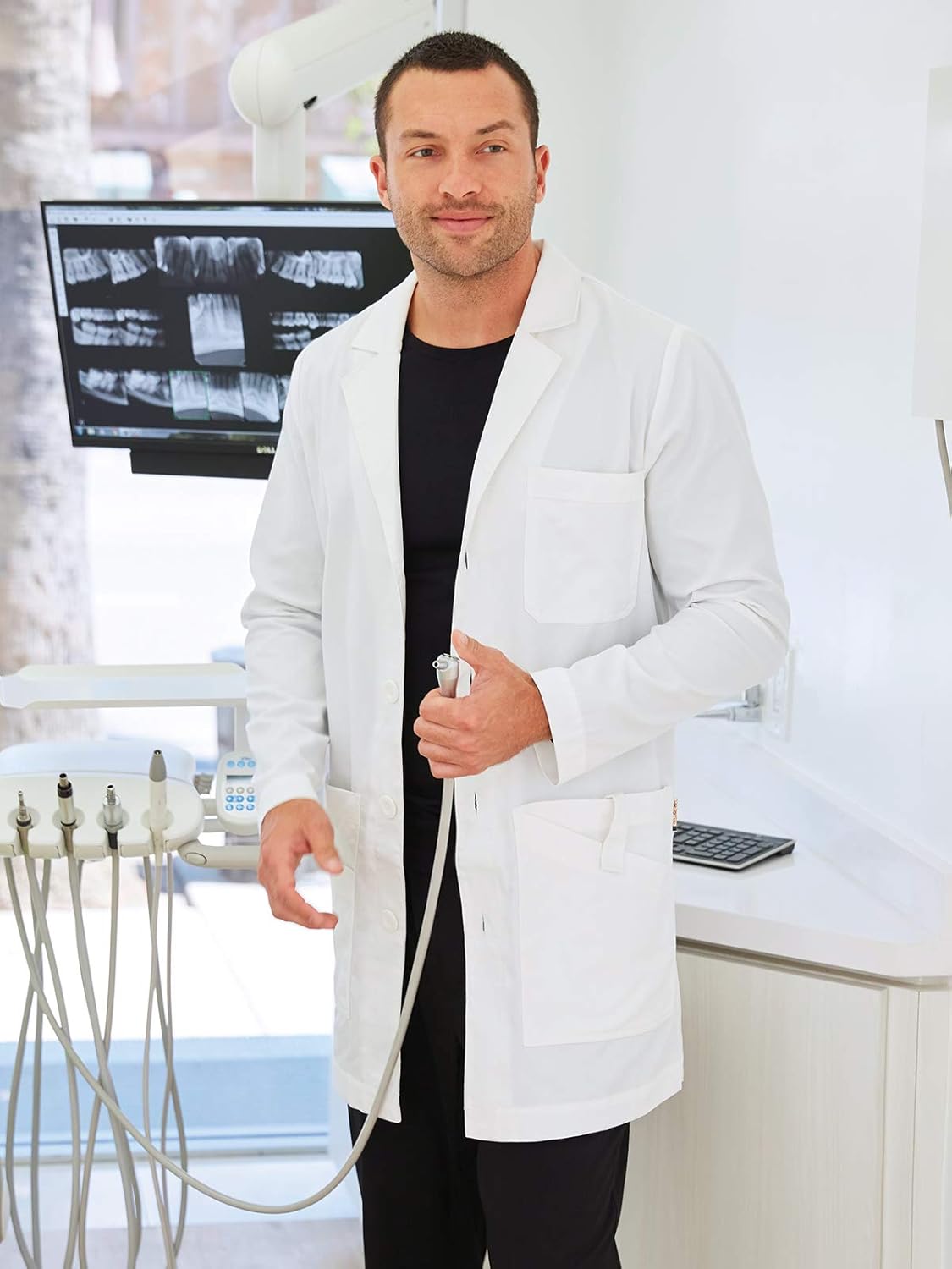 KOI Classics Modern & Professional Men's Jack Lab Coat: Clothing