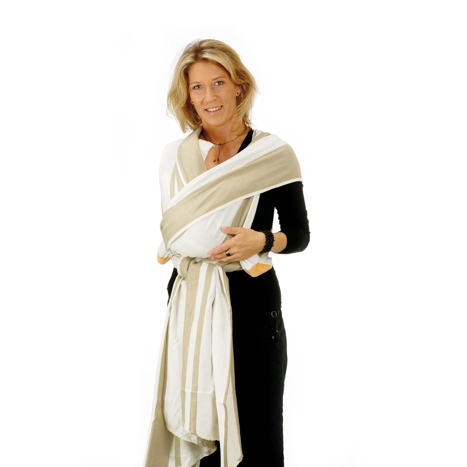 color beige Talla:Kurzes 2.5 x 0.7 m Hoppediz Kairo Pa/ñuelo portabeb/és a rayas