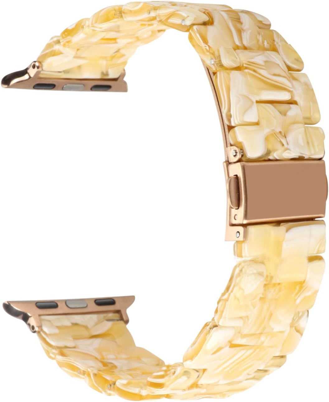 MAIRUI Compatible with Apple Watch Band 44mm 42mm, Resin Bracelet Slim Lightweight Replacement for iWatch Series 5/4/3/2/1，Sport/Edition (Yellow)