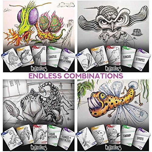 image for Createures WHAT TO DRAW? Millions of drawing ideas! Illustrated prompt