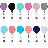 Retractable Badge Reels with Swivel Clip - Bulk Heavy Duty Retractable Badge Holders, ID Card Name Tag Holder Clips for Teacher Student Worker Employee (Pack of 12)