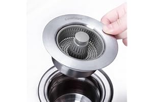 ILoveFidget Kitchen Sink Drain Strainer Stainless Steel 3-in-1 - Drain Strainer, Odor Filter, Stopper - Rust-Resistant & Efficient, Anti-Clogging, Leak-Proof & Odor-Free
