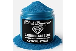 Black Diamond Pigments® | (Caribbean Blue) Pigment is a Premium Professional, Non-Toxic mica with Extreme Color Saturation That Blends with epoxy Resin, Nail Polish, Slime, Lip Gloss, and Acrylic