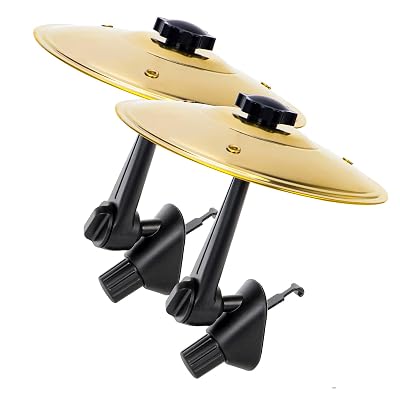 WGSWX 2-Pack Car Cymbal Air Vent, Mini Car Drum Cymbal for Car Set, Car Symbol Drum Crash Cymbal for Music Lovers Gift & Drummers,Fits for Most Vehicles (Gold)