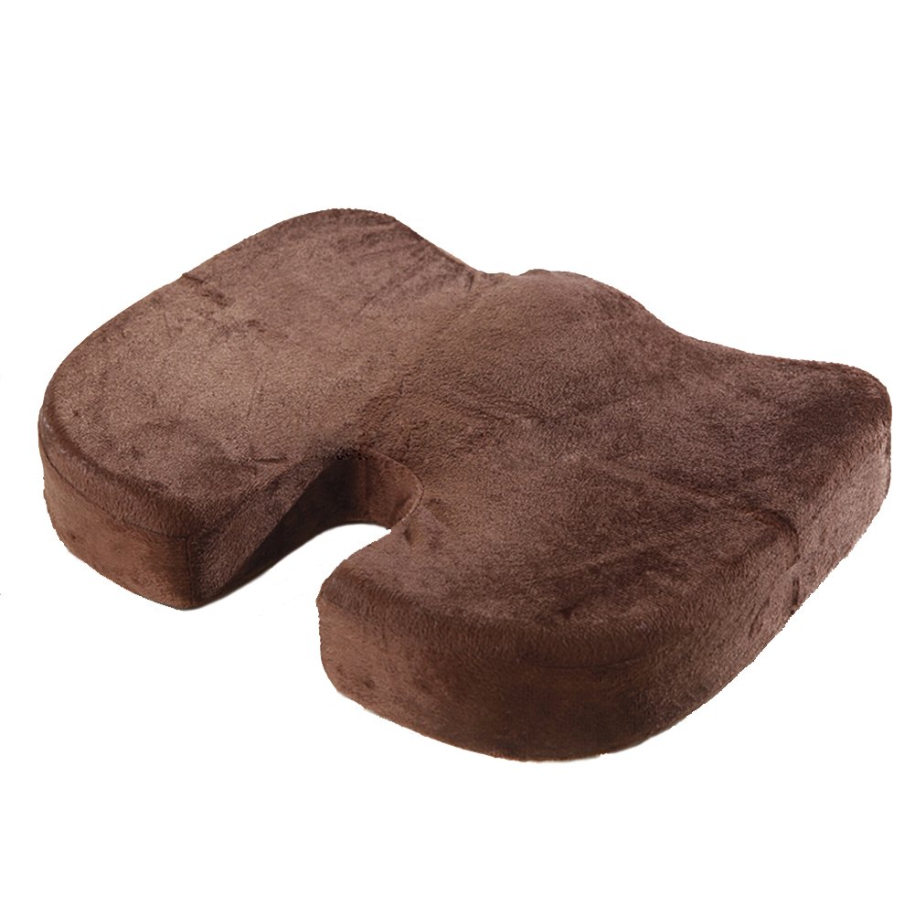 HomDSim Coccyx Orthopedic Memory Foam Seat Cushion for Chair Car Office Home Bottom Seats Massage Cushion (Brown)