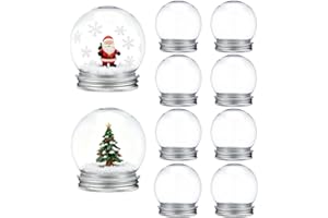 Ciieeo 10pcs DIY Snow Water Globe Plastic Globes with Screw Off Cap Screw Off Cap Water Jar for Christmas