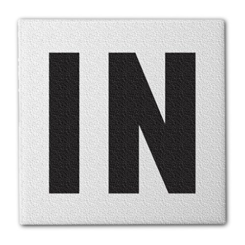 Ceramic Swimming Pool Waterline Depth Marker " IN " Smooth Finish, 4 inch Font