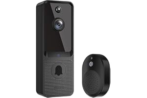 CutePanda Video Doorbell Camera Wireless, Chime Ringer Included, Smart AI Human Detection, Indoor Outdoor Surveillance, 2.4G WiFi, Live View, 2-Way Audio, Night Vision, Cloud Storage