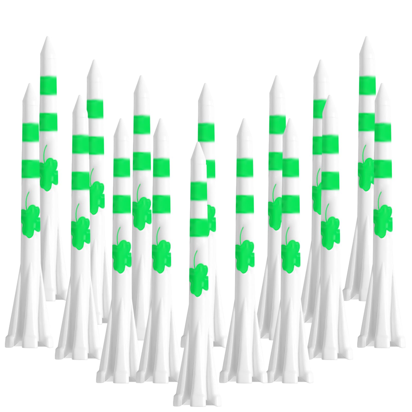 FINGER TEN Golf Tees Plastic Unbreakable 2 3/4 3 1/4 Inch Value 50 Count, 83mm 70mm Tee Durable Pro Upgrade Step Up Long Premium Color White Blue Orange Green Mixed (Beige, 3 1/4 Inch(83mm)