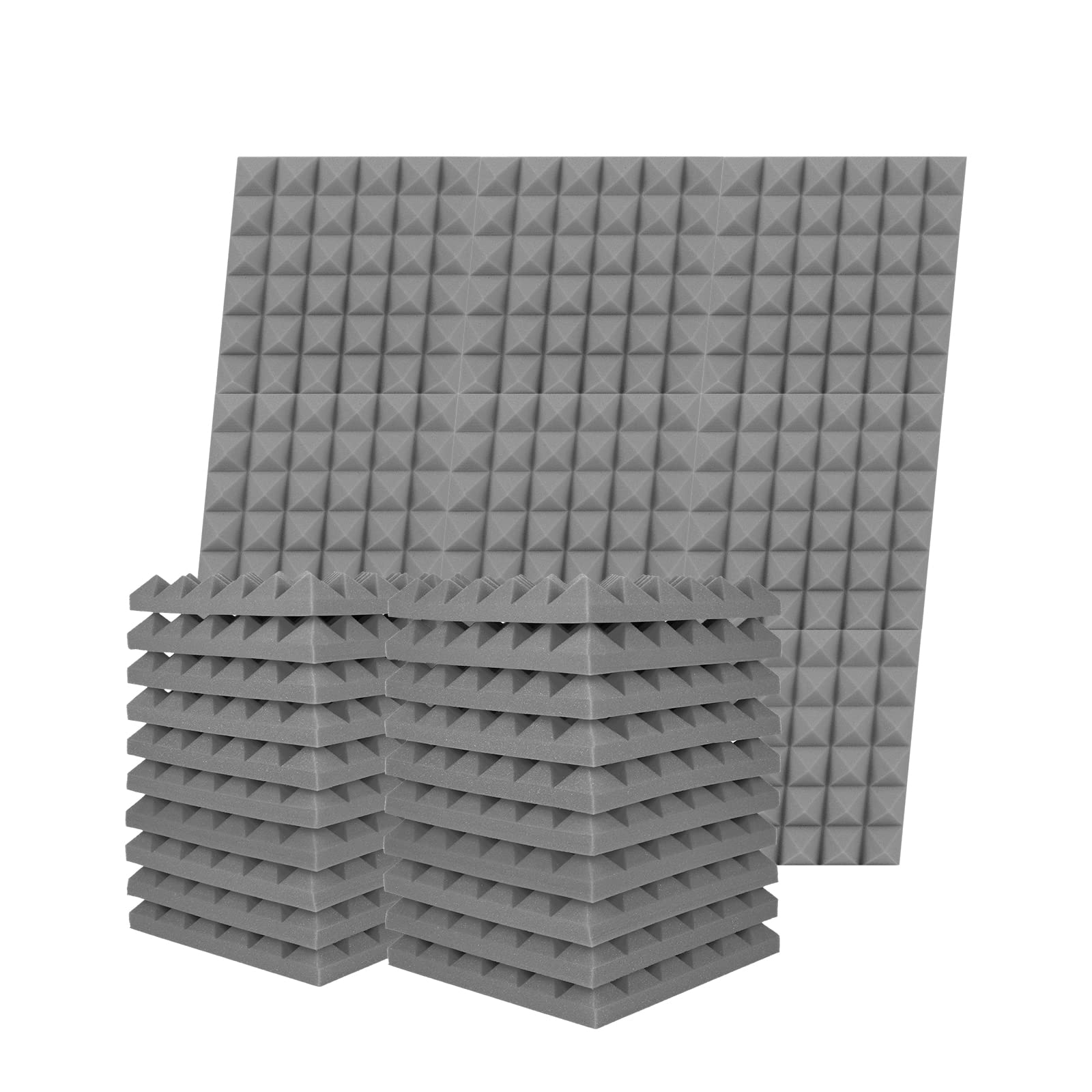 Acoustic Sound Proofing Foam Panels: 12 Pack Acoustic Foam Panels with Double Sided Tape - 2"X12"X12" Fireproof Sound Proofing Panels for Wall Recording Studio Office Home