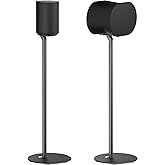 ynVISION.DESIGN Fixed Height Floor Stands Compatible with Sonos Era 100, Era 300 Speakers Pair - Surround Sound Speaker Stands with Built-In Cable Management, Sleek and Secure, 28.2 inches tall, Black