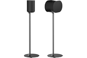 ynVISION.DESIGN Fixed Height Floor Stands Compatible with Sonos Era 100, Era 300 Speakers Pair - Surround Sound Speaker Stands with Built-In Cable Management, Sleek and Secure, 28.2 inches tall, Black