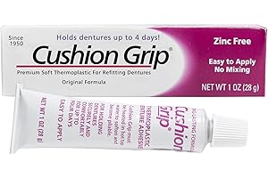 Cushion Grip Thermoplastic Denture Adhesive – Refits & Tightens Loose Dentures, Works Like a Denture Reliner for a Long-Lasti
