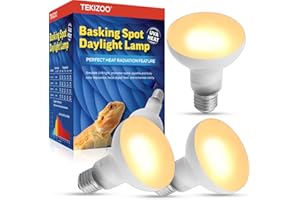 TEKIZOO Reptile Heat Lamp UVA Basking Daylight Spot Bulb for Amphibian,Lizard,Tortoise,Bearded Dragon 50W(3 Pack)