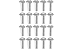 uxcell 200Pcs Brazier Head Rivets, M4 x 10mm Aluminum Solid Dome Head Boat Rivets Fasteners for Ships Aircraft Machinery Join