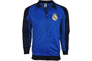 RHINOX Real Madrid Jacket Track Soccer Adult Sizes Soccer Football Official Merchandise (Royal Blue, L)
