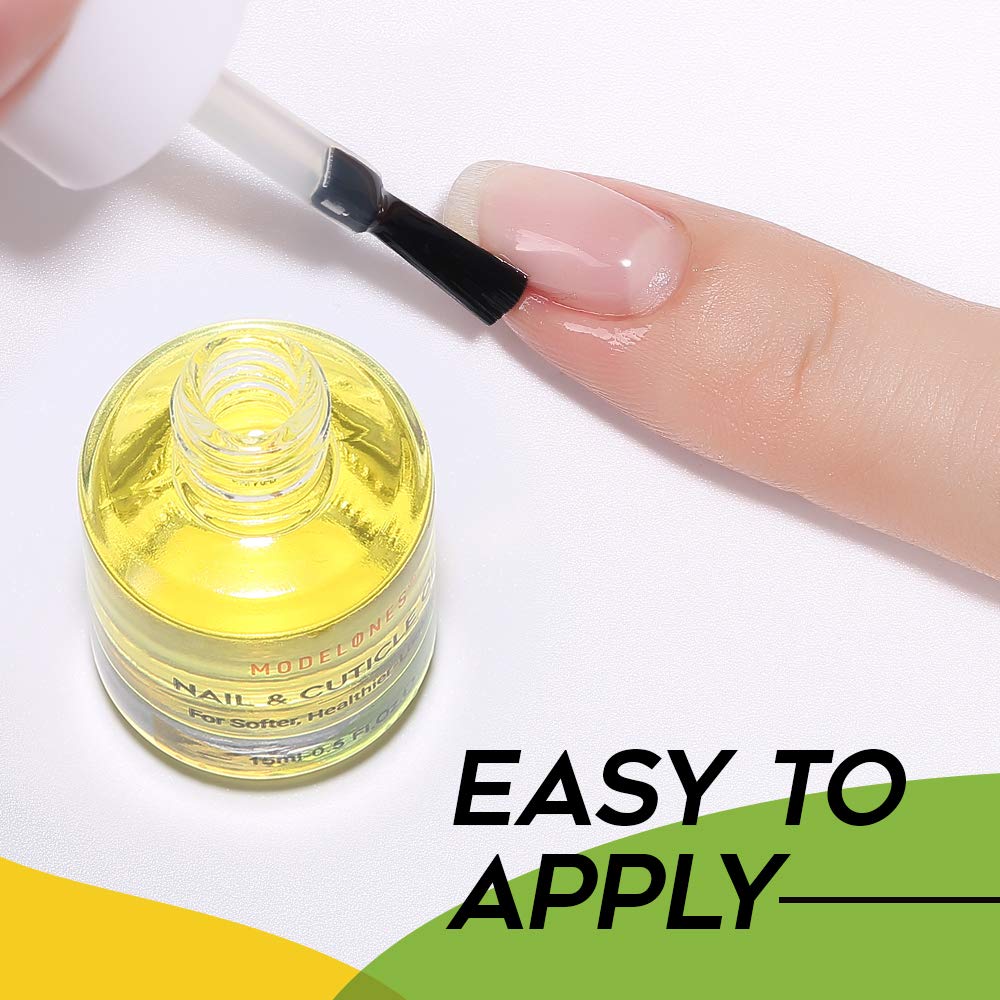 Cuticle Oil Cuticle Softener for Nail Care Cuticle Nail Polish Nail Oil for Acrylic nail/Gel Nail Polish/Poly Nail Gel Nail Salons and DIY Nail Art 15ML MODELONES: Beauty