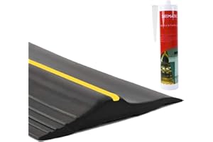 10 Ft Universal Garage Door Threshold Seal Bottom With 300ml Black Adhesive, Weatherproof Rubber Bottom Weather Stripping DIY
