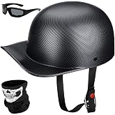 Yesmotor Baseball Motorcycle Helmet Half Cap for Bike Cruiser Chopper Moped Scooter- Dot Approved
