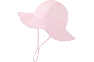 MOOKIRAER Baby Girl Sun Hat Toddler Beach Hats with UPF 50+ Protective Infant Summer Hat with Wide Brim Baby Girls Bucket Hat
