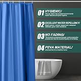 URAQT Shower Curtain Anti Mould Waterproof PEVA 180x180 Dark Blue 12 Hooks view 4