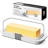 Pisol Butter Dish with Lid for Countertop and Refrigerator Door Shelf, Airtight Butter Keeper Container, Butter Holder for Ea